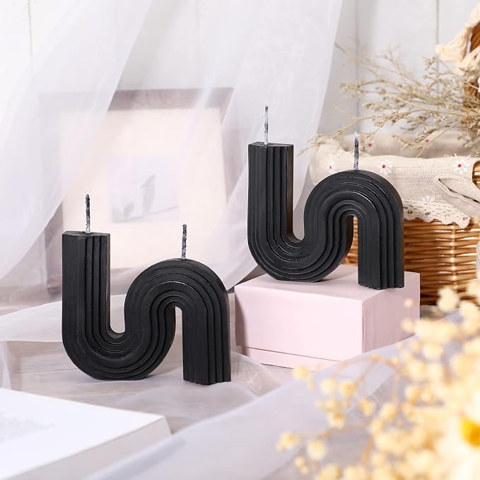Tondiamo 2 Pcs Aesthetic Candles Twist Shaped Aesthetic Candles Cool S Shape - Image 3