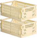 HUUSMOT 2-Pack Collapsible Plastic Storage Baskets, 9.8"x6.5"x3.8" | Pastel by HUUSMOT