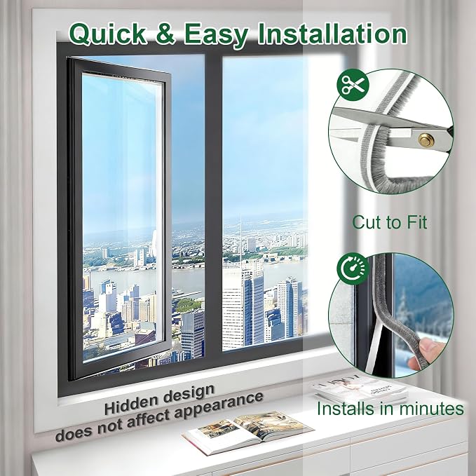 39FT Weather Stripping Door and Window Seal, Self-Adhesive Soundproofing Seal - Image 9