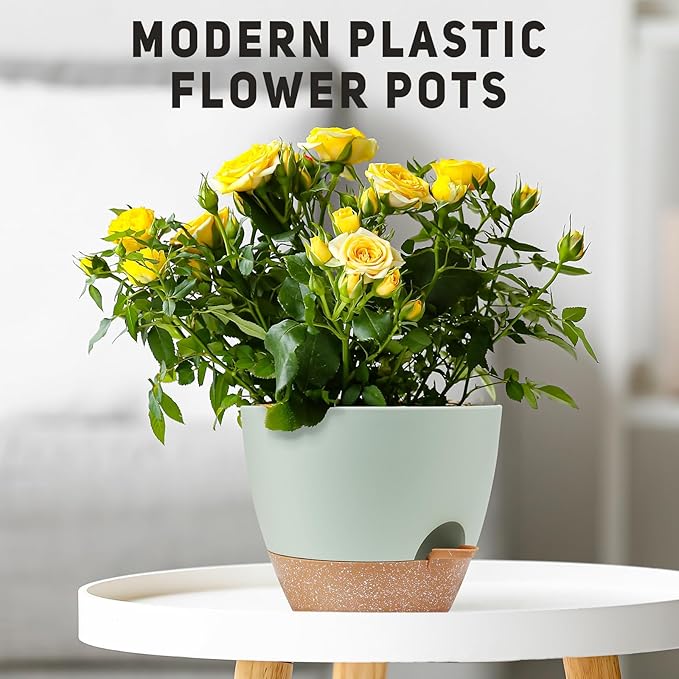 YNNICO 12 inch Large Self Watering Plant Pots, Flower Pots Planters - Image 7
