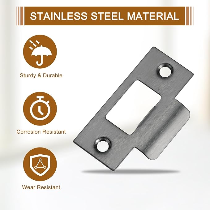 uxcell t Door Strike Plate, Dark Gray - Image 4
