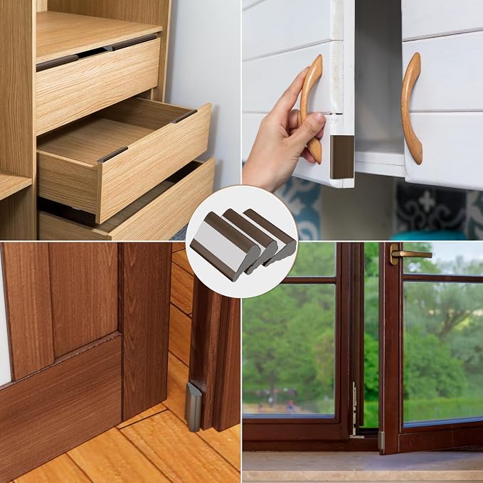 Wedge-Shape Window Weather Stripping Door Frame Seal 2Pcs×196” Brown | Upgrade - Image 7
