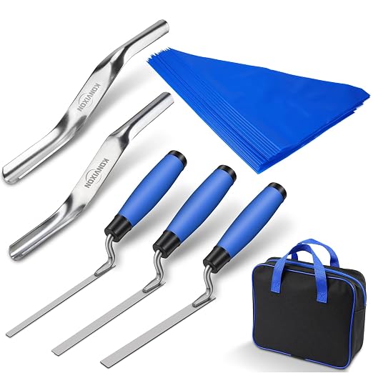 7-Size Brick Jointing Tools & 20 Pcs Masonry Mortar Grout Bags Kit | 4-Size by Konvixon