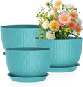 Meowell Large Plant Pots 12/10/9 inch, 3 Pack Big Flower Pots by Meowell