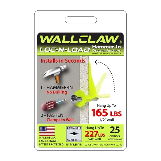 WallClaw LOC-N-Load Hammer-in Drywall Anchors by WallClawLOC-N-LOAD