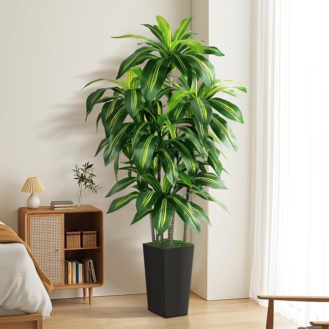 Artificial Dracaena Tree Indoor, 6FT Tall Fake Tree - Image 8
