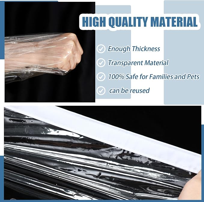 Preboun 3 Sets Magnetic Dust Barrier Zipper Door Kit 4' x 7.5' Construction - Image 3