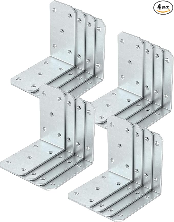 Heavy Duty 90 Degree L Brackets, Fences & Pergolas, Pre-Drilled Countersunk by StickNGoHardware