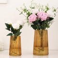 Ribbed Flower Vases Set of 2, Amber Vases by MARTAGE