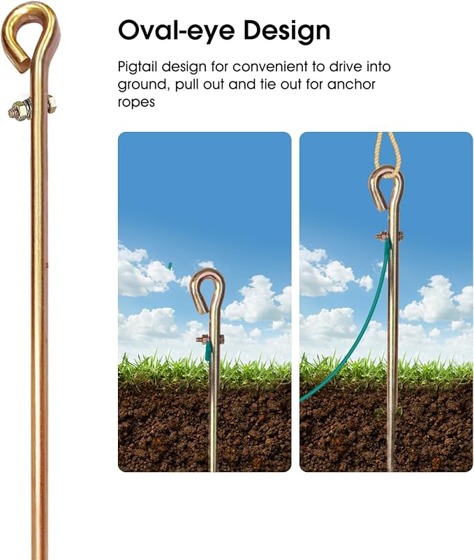 Portable Grounding Rod, Oval-eye Ground Bar - Image 4