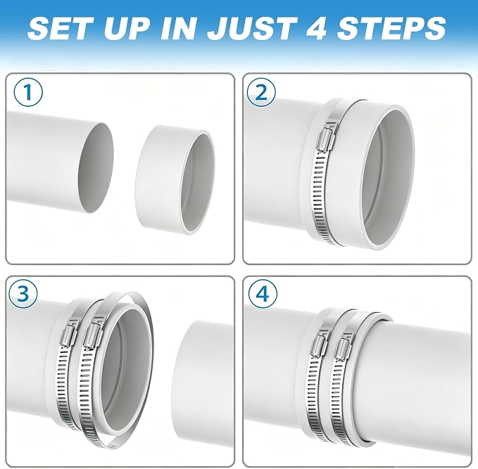 4 Inch Thickened High Temp Silicone Dryer Vent Coupler, Airtight Leak-Proof - Image 5