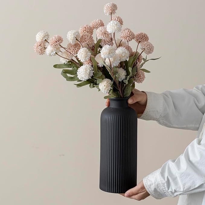 Large Modern Ceramic Vase Set, 3-Piece Decorative Vases - Image 3