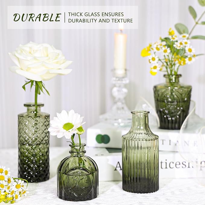 SUPMIND 12pcs Glass Bud Vase Set, Home Decor, Table Decoration, Baby Shower - Image 4
