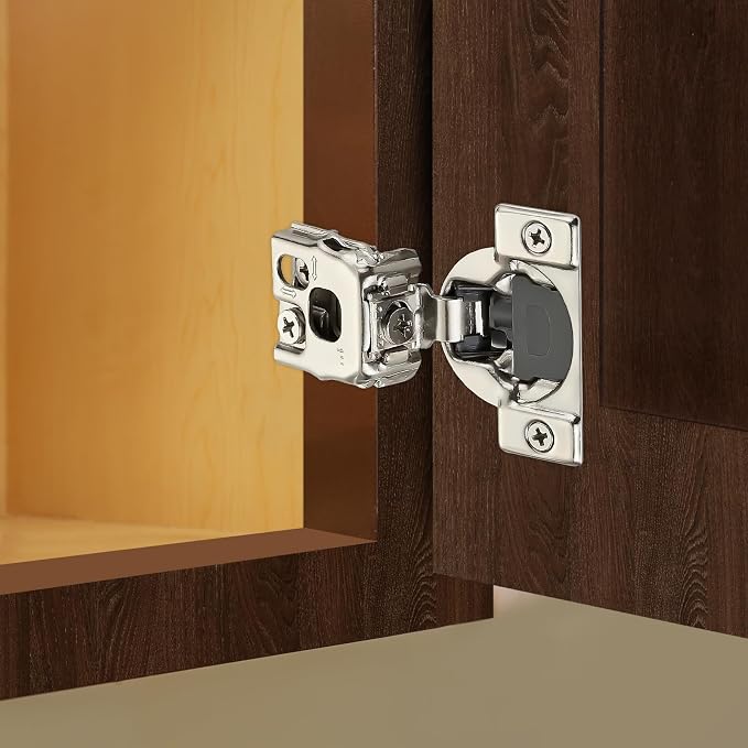 Satin Nickel Cabinet Hinges, 1 Inch Overlay, 10 Pack | Stainless Steel Build - Image 2