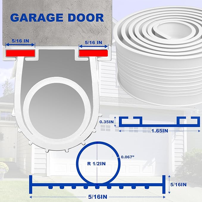 DGSL Garage Door Bottom Seal, 5/16 T-End Rubber Weather Stripping, 16 FT | U+O - Image 4