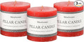 3x3 Inch Bright Red Pillar Candles Set of 3 by MiraScents