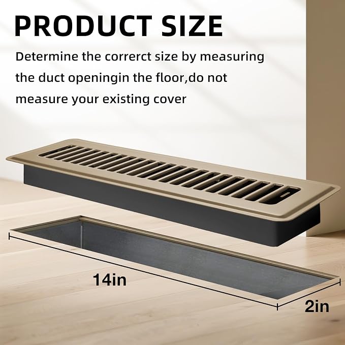Floor Register 2x14, 6 Pack Brown Floor Vent Covers - Image 5