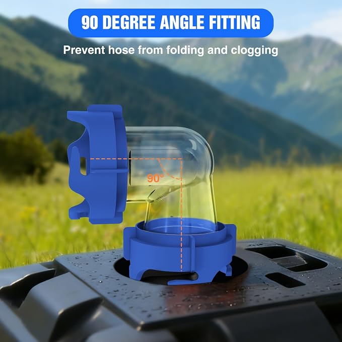 Nilight 90 Degree RV Tote Tank Adapter Clear Sewer Hose Elbow Fitting | 4 - Image 5
