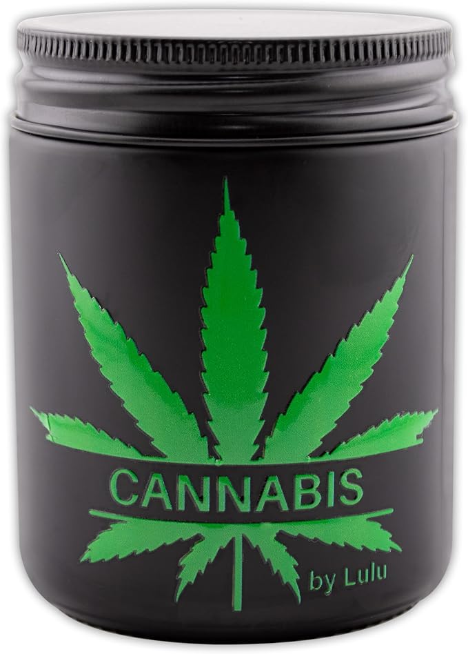 Lulu Candles Cannabis Scented Soy Jar Candle, 8 Oz. Mason Jar | Luxury by LULUCANDLES