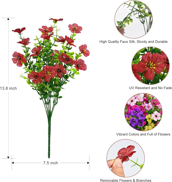 Artificial Faux Flowers Plants for Outdoors Outside Spring Summer Decoration - Image 5