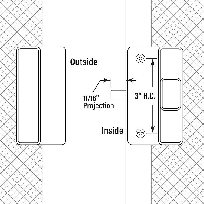 Prime-Line A 177 Sliding Screen Door Latch and Pull, 3 in. Hole Center - Image 5