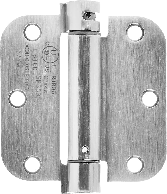 Amazon Basics Self-Closing Door Hinge, 3.5 Inch x 3.5 Inch, 5/8-Inch Radius by AmazonBasics