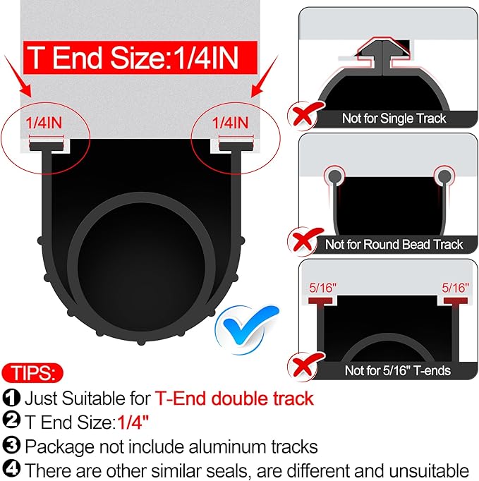 Garage Door Bottom Seals Rubber 10FT Weather Stripping Weatherproof Seal - Image 3