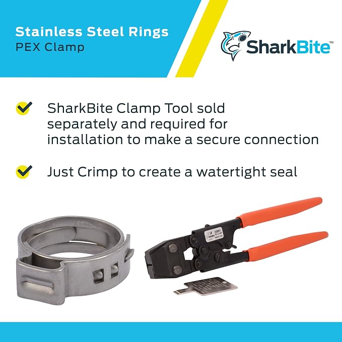 SharkBite 1/2 Inch Clamp Ring, Stainless Steel Plumbing Fitting, PEX Pipe - Image 4