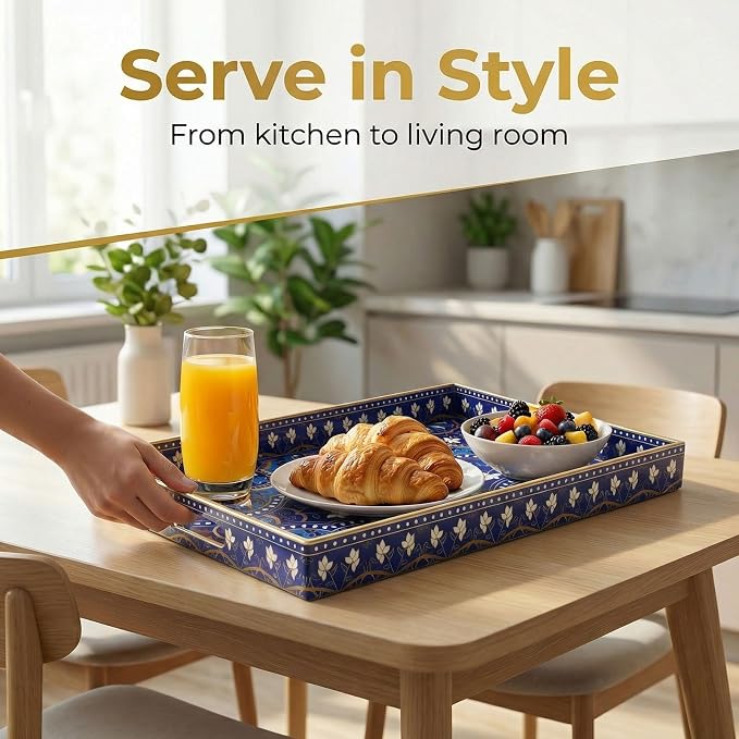 Decorative Serving Tray with Handles - Image 7
