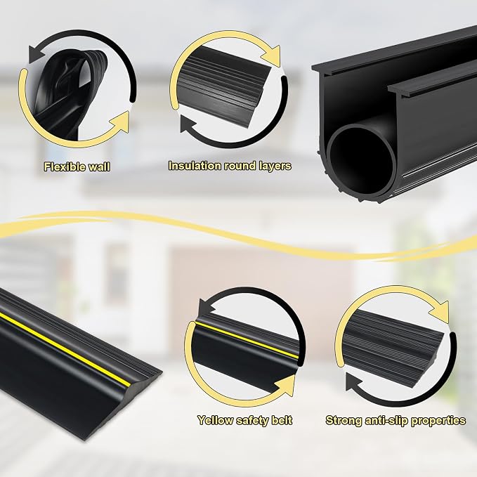 DGSL Garage Door Bottom Seal, 5/16 T-End Rubber Weather Stripping, 12 FT | U+O - Image 3