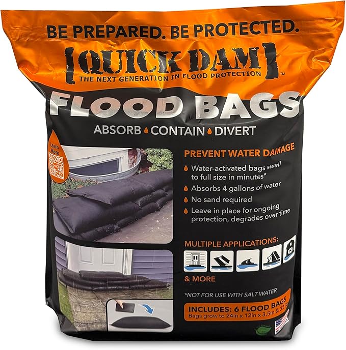 Quick Dam - QD1224-6 Water Activated Flood Bags 1ft x 2ft by QuickDam