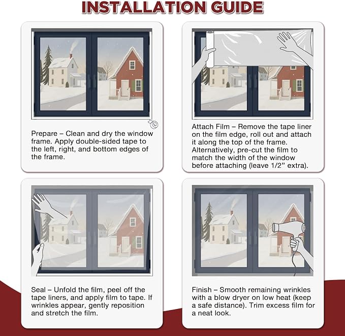 Window Insulation Kit, Fits up to 10 3' x 5' Windows - Image 6