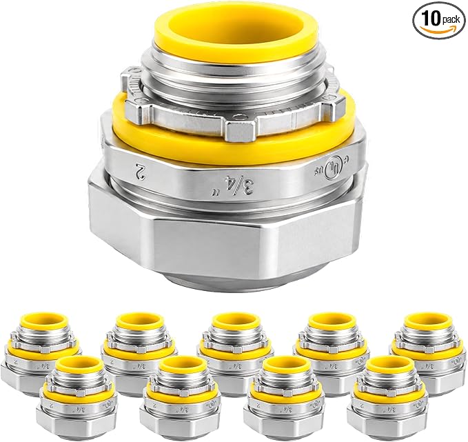 AIRTKA 3/4 Inch Liquid Tight Straight Connector, corrosion resistant, by AIRTAK