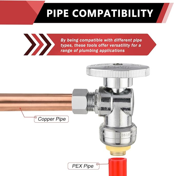 20PC EFIELD Push Fit Angle Stop Valve, 1/2 Push x 3/8 Inch Compression | 1/4 - Image 4