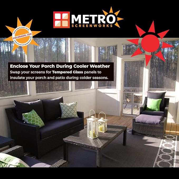 Metro Screenworks Framed Tempered Glass Panel, 32-3/4" x 34-1/2", Glass Panel - Image 5