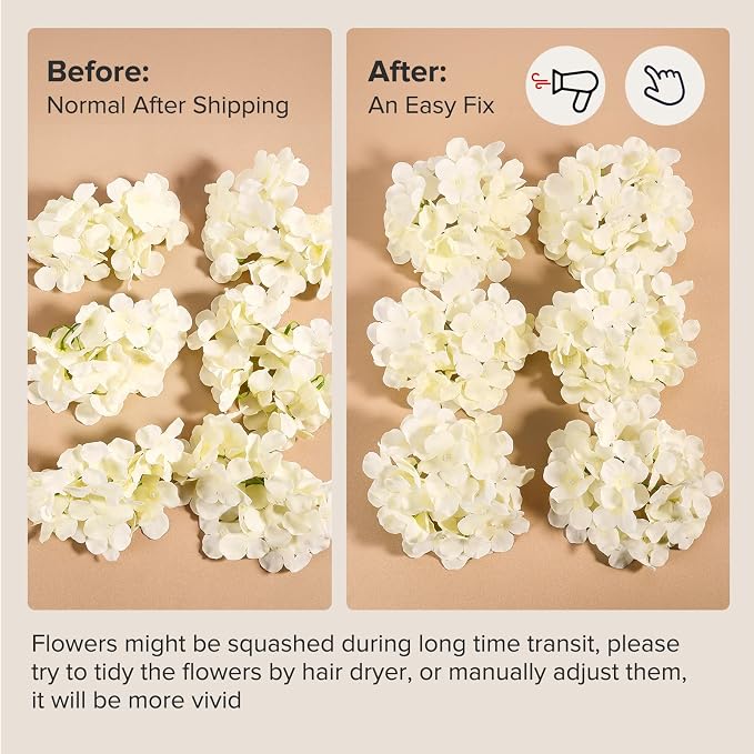 Auihiay 204Pcs Hydrangea Artificial Flowers Bulk, Artificial Hydrangea Flowers - Image 8
