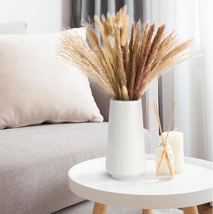 White Ceramic Vase, GUKJOB Small Cute Flower Vase - Image 5