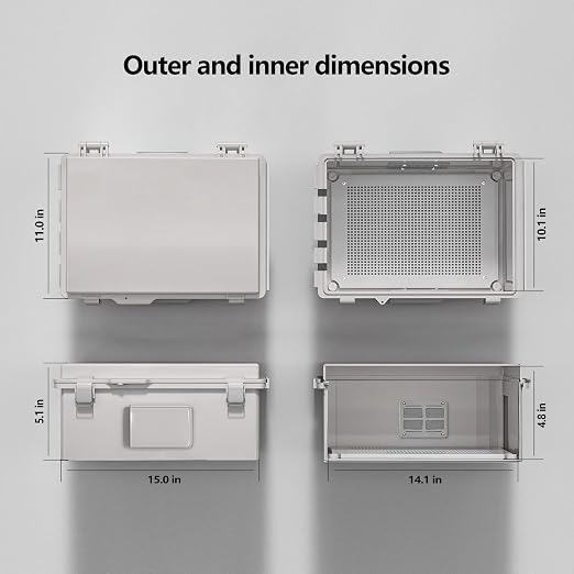 Electrical Junction Box, Ventilated Design, Cable Grommets, Indoor/Outdoor Use - Image 7