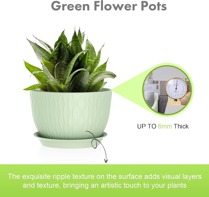 Meowell Large Flower Pots 12/10/9 inch, 3 Set Wide Plant Pots - Image 3
