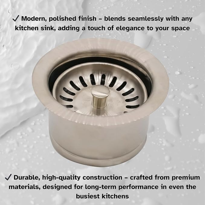 Westbrass D2082S-07 3-1/2" Extra-Deep Collar Kitchen Sink Waste Disposal Flange - Image 10
