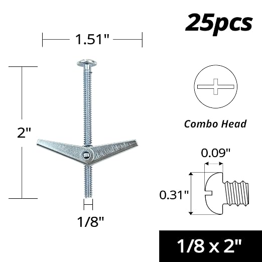 HASWARE Toggle Bolt Zinc Plated Steel and Wing Nut - Image 2