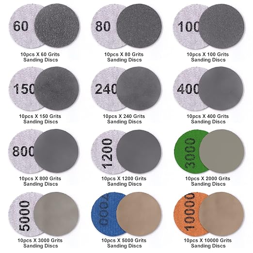 MAXMAN 2" Sanding Discs 120 Pcs, 60-10000 Grit Wet&Dry Sandpaper, - Image 2
