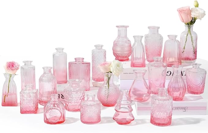Glass Bud Vases Mini Flower Vase Small Vintage Vases by RUCKAE