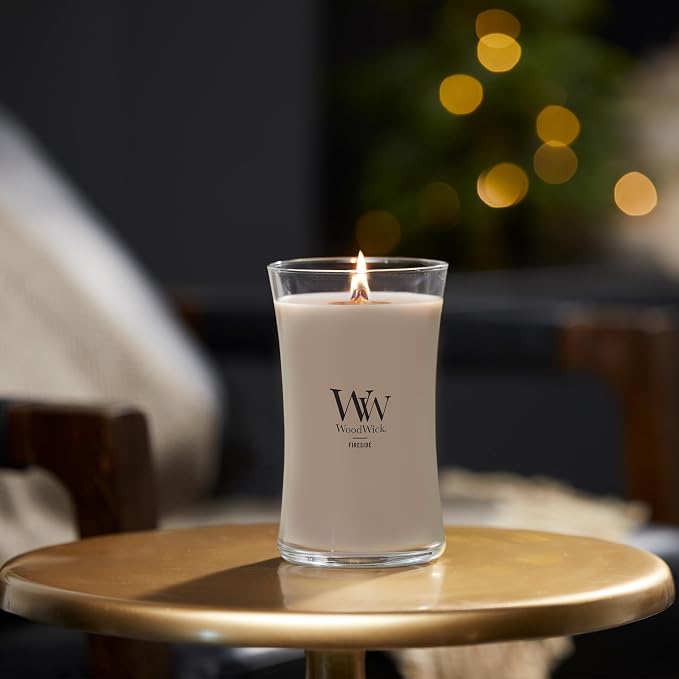 WoodWick Large Hourglass Fireside Candle, Premium Soy Blend Wax, Crackles as it - Image 6