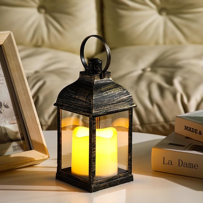 8 Pcs 10 Inch Dark Bronze Decorative Candle Lantern Bulk - Image 5