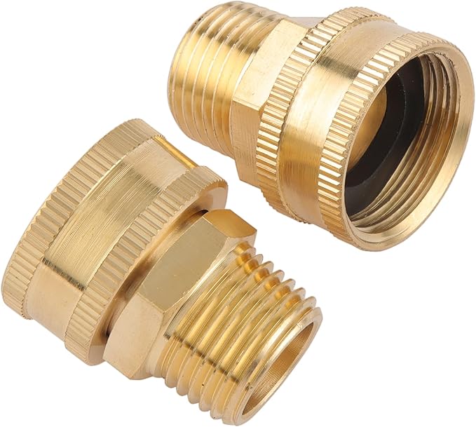 Garden Hose Adapter, 1/2" NPT Male X 3/4" GHT Female Connector | Dual Swivel - Image 5