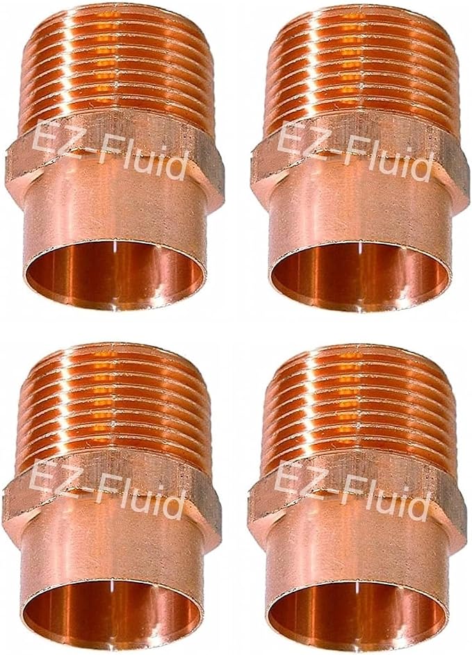 EZ-FLUID 1" C X MIP LF Copper Male Adapter Pressure Copper Fittings, Sweat by EZ-FLUIDPlumbingProducts