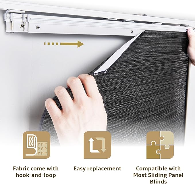 Replacement Fabric Panels for Sliding Glass Door, Fabric Only, Natural Woven - Image 5