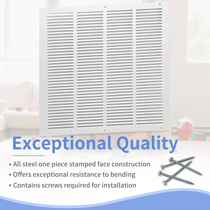 Howeall 20"W x 20"H Steel Return Air Grille, Air Return Vent Cover - Image 2