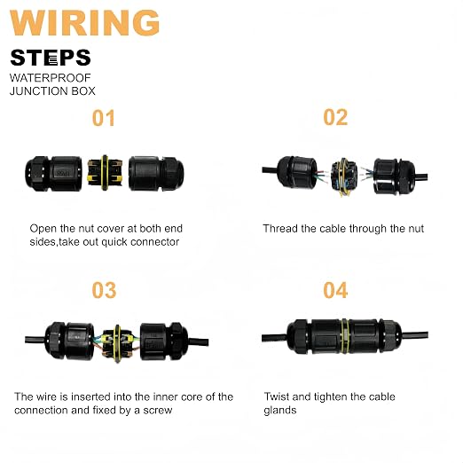 IP68 Waterproof Junction Box Outdoor I-Shape 2way 5Pin M25 Wire Range 4-14mm - Image 8